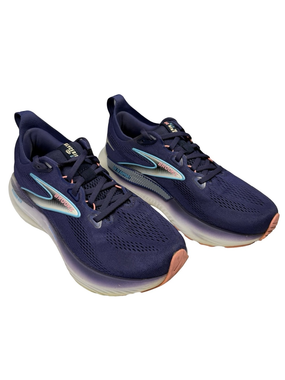 Brooks Glycerin GTS 22 Womens 8 B Blue Running Shoes Stability 1204351B429